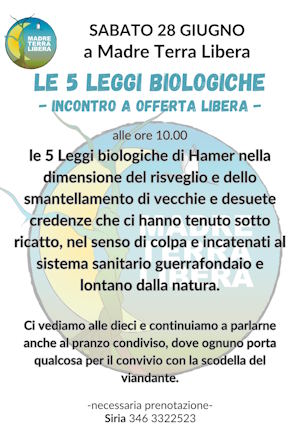 INCONTRO: le 5 Leggi biologiche di Hamer nella dimensione del risveglio e dello smantellamento di vecchie e desuete credenze