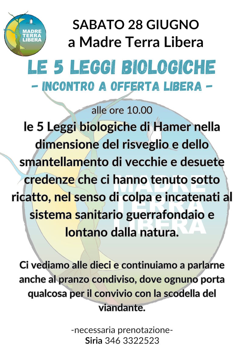 incontro le 5 leggi biologiche di hamer nella dimensione del risveglio e dello smantellamento di vecchie e desuete credenze