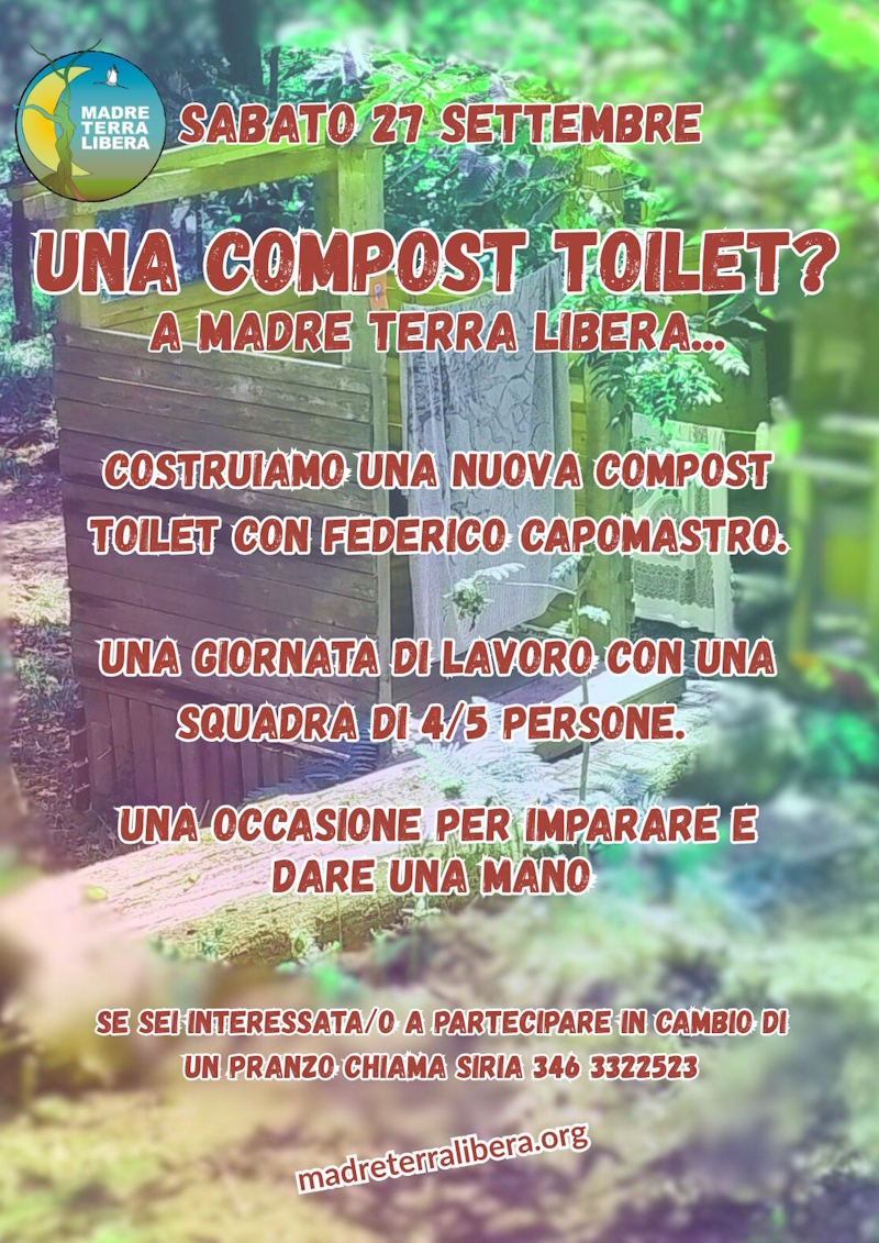 Sabato 27 settembre, ci vediamo a Madre Terra Libera la compost-toilet