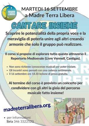 Il 16 settembre a Madre Terra Libera cantiamo insieme!
