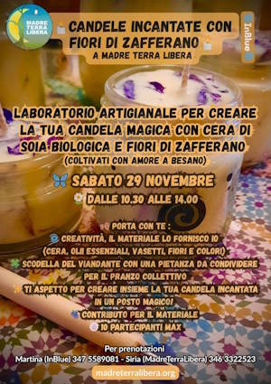 Laboratorio Artigianale per creare la tua Candela Magica con Cera di Soia Biologica e Fiori di Zafferano